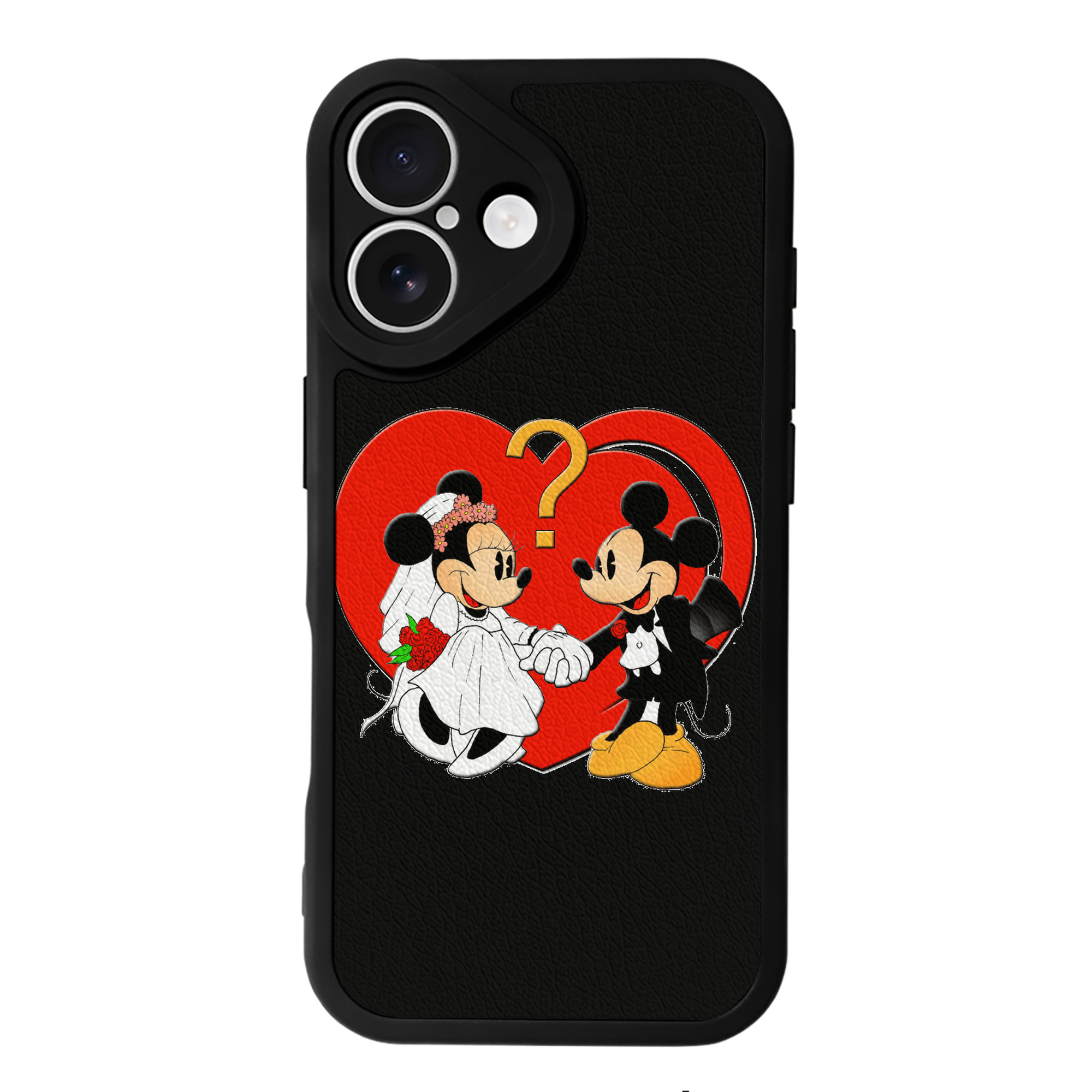 （画像用） ミッキーマウス Mickey Mouse 【iPhone 16シリーズ対応】シリコンスマホケース（レザー調） 材質：シリコン